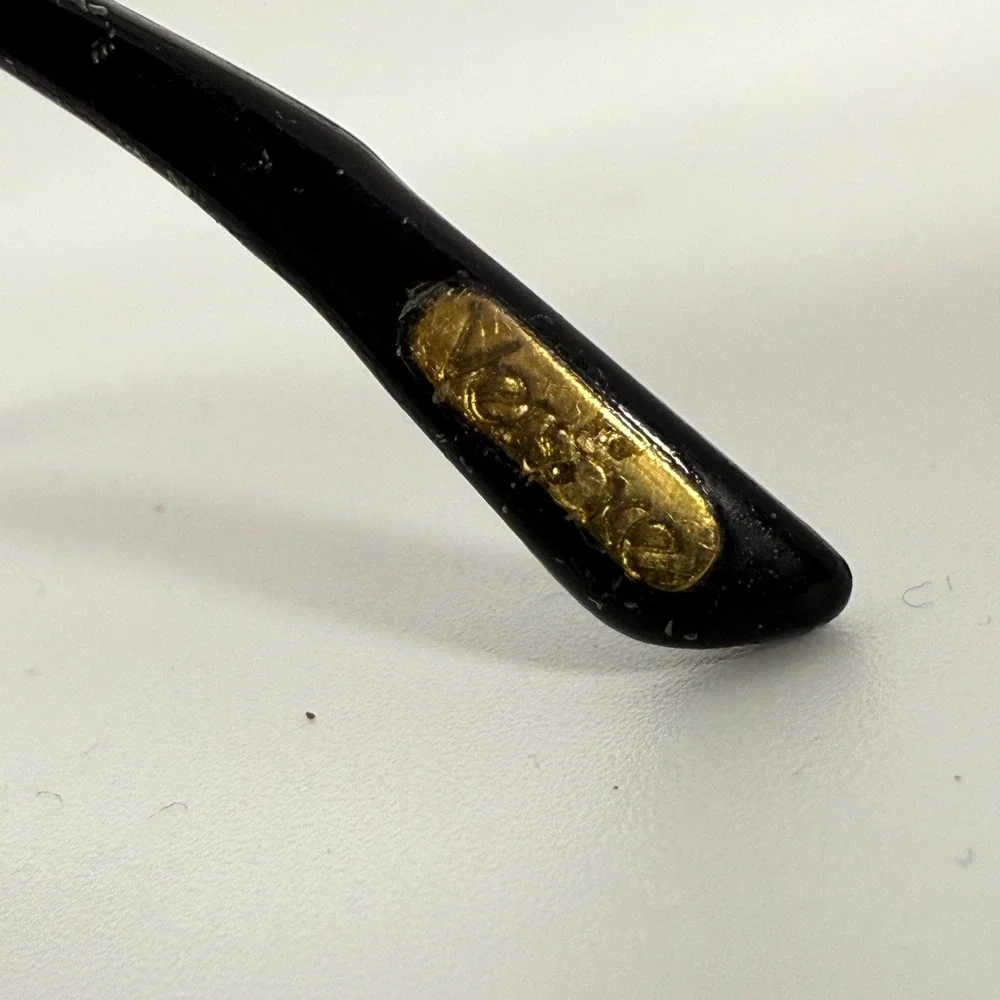 Versace Vintage Cat‎ Eye Eyeglasses Black Teal Purple Patterned H5594